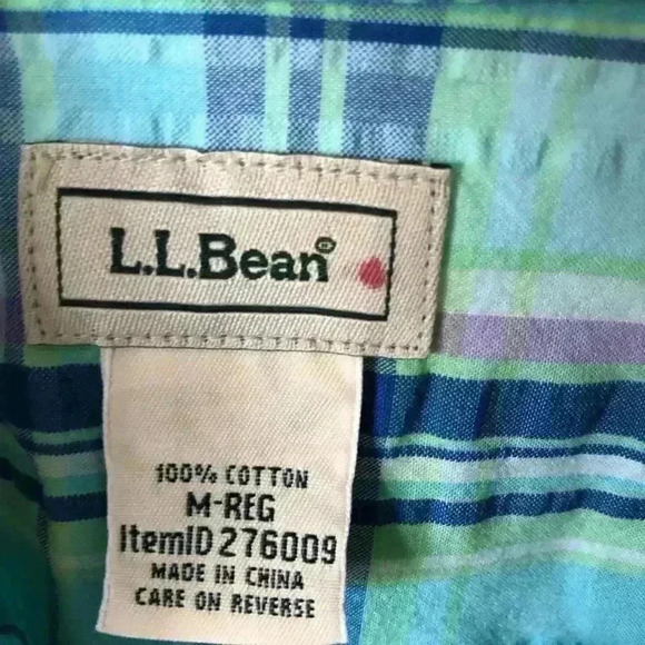 L.L.Bean Women’s Button Down Plaid Cotton Top Shirt Size M - Picture 3 of 8
